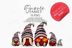 Patriotic Gnomes With Baby | Watercolor PNG Clipart Product Image 1