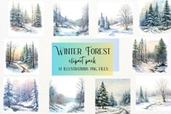 Watercolor Winter Forest Collection Product Image 1