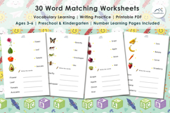 PreSchool 30 Word Matching Worksheets for Kids Product Image 3