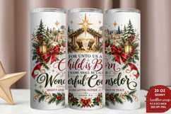 Emmanuel Christmas Tumbler Wrap, Christian Christmas 20oz Tu Product Image 2