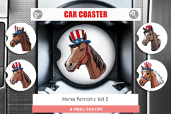 Car Coaster Horse Patriotic Product Image 1
