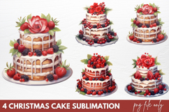 Christmas Cake Sublimation Clipart PNG Product Image 1