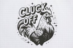 Vintage Funny Sarcastic Animal Cluck Off PNG Product Image 1