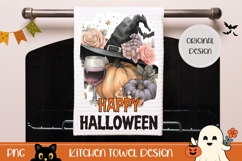 Floral Halloween Towel PNG, Halloween Pumpkins Towel PNG Product Image 1