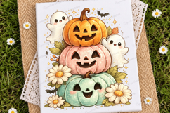 Preppy Halloween Ghost Sublimation Design Product Image 2