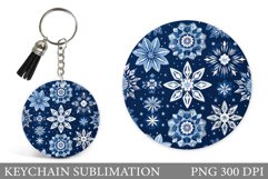 Snowflakes Keychain. Winter Keychain Sublimation Product Image 1