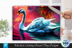 Swan Background Cutting Board Sublimation Design Product Image 1