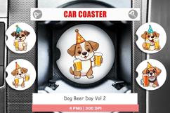 Car Coaster Dog Beer Day Product Image 1