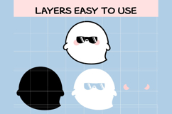 Cool Halloween Ghost SVG | Kawaii Ghost with Sunglasses Clip Product Image 2