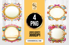 Vintage Decorative Frame Clipart Sublimation PNG Product Image 1