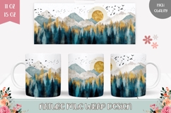 Mountains Mug Design, Forest Mug Sublimation Product Image 1