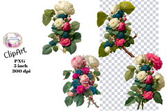 Flowers, Vibrant Colors, Ephemera, PNG, Clipart Product Image 1