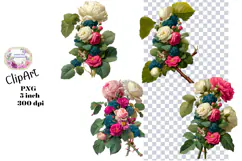 Flowers, Vibrant Colors, Ephemera, PNG, Clipart Product Image 1