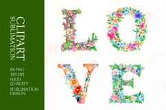 Floral letter clipart sublimation Product Image 1
