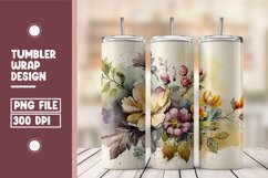 Spring floral tumbler wrap sublimation Product Image 1
