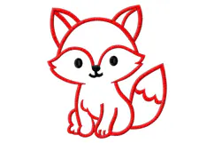 Cute Fox Outline Embroidery Design Product Image 2