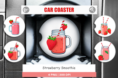 Car Coaster Strawberry Smoothie Product Image 1