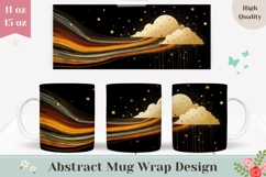Cartoon Clouds Mug Wrap, Sky Mug Design, Abstract Mug Product Image 1