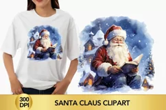santa claus clipart, christmas santa sublimation Product Image 1
