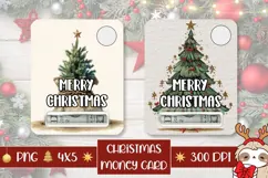 Vintage Christmas Tree Money Card, Christmas Money Holder Product Image 1