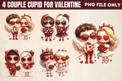 Couple Cupid For Valentine Clipart PNG Product Image 1