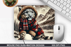 Leopard Mouse Pad Sublimation, Christmas Mouse Pad PNG Product Image 1