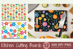 Cute Rainbow Flowers Cutting Boards sublimation Design Product Image 1