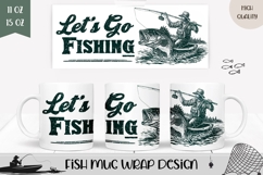 Let&#039;s Go Fishing Mug Wrap, Dad Coffee Mug, Fish Mug PNG Product Image 1