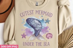 Cutest mermaid under the sea PNG ,Mermaid Sublimation Product Image 2