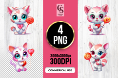 Cute Cat Lollipop Clipart Sublimation PNG Product Image 1