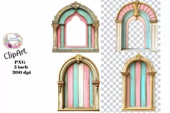 Arches, Shabby Chic , PNG, Junk Journal, Clipart Product Image 1