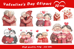 Valentine Elderly Couples Clipart PNG Product Image 1