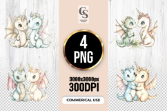 Pastel Unicorn Dragon Couple Clipart Sublimation PNG Product Image 1