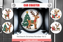 Car Coaster Patchwork Reindeer Product Image 1