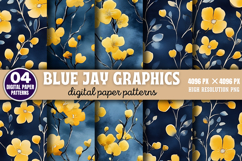 Blue Jay Graphics Patterns Digital Paper Background Bundle P Product Image 2
