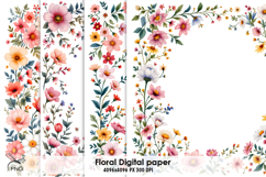Floral digital paper, background clipart Product Image 1