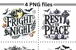 Halloween Quotes PNG, Fright Night Sublimation Design Product Image 2
