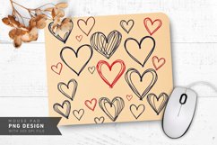Doodle Hearts on Kraft Mouse Pad PNG Design Product Image 1