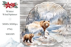 Christmas Wind Spinner, Watercolor Bear Wind Spinner PNG Product Image 1