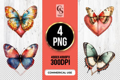 Butterfly Heart Clipart Sublimation PNG Product Image 1