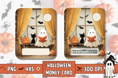Kids Halloween Gift Card Template, Ghost Money Card Product Image 1