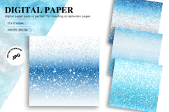 Blue glitter Background Wallpaper Sparkles Digital Paper Product Image 1