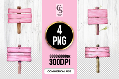 Watercolor Pink Wood Sign Post Clipart Sublimation PNG Product Image 1