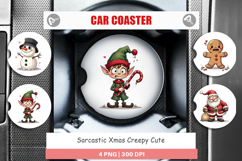 Sarcastic Creepy Xmas Car Coaster Product Image 1