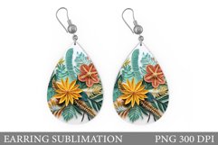 Flowers Earring Design. Flowers Quilling Earring Sublimation Product Image 1