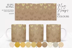 Heart Mug Wraps 10 Colours PNG & JPG Browns Product Image 1