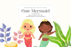 Watercolor Mermaid Clipart Product Image 1