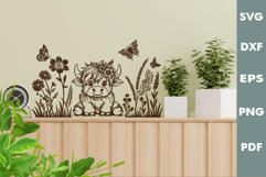 Baby Highland cow Design, Cutting board SVG, Laser cut SVG Product Image 2