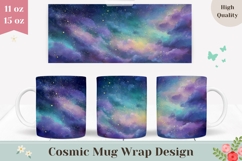 Clouds Mug Wrap Design, Celestial Mug Sublimation Product Image 1