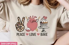 Peace, Love, Bake PNG, Kitchen Quotes Clipart PNG Product Image 2
